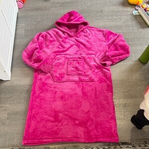 Cozy Pink Hooded Blanket Sweatshirt